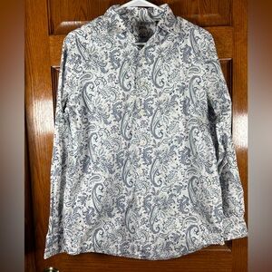 Tasso Elba Small Button Down Dress Shirt Paisley Print Long Sleeve